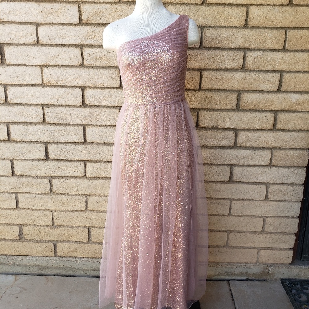 Alfred Angelo Sequin One Shoulder Dress size 6